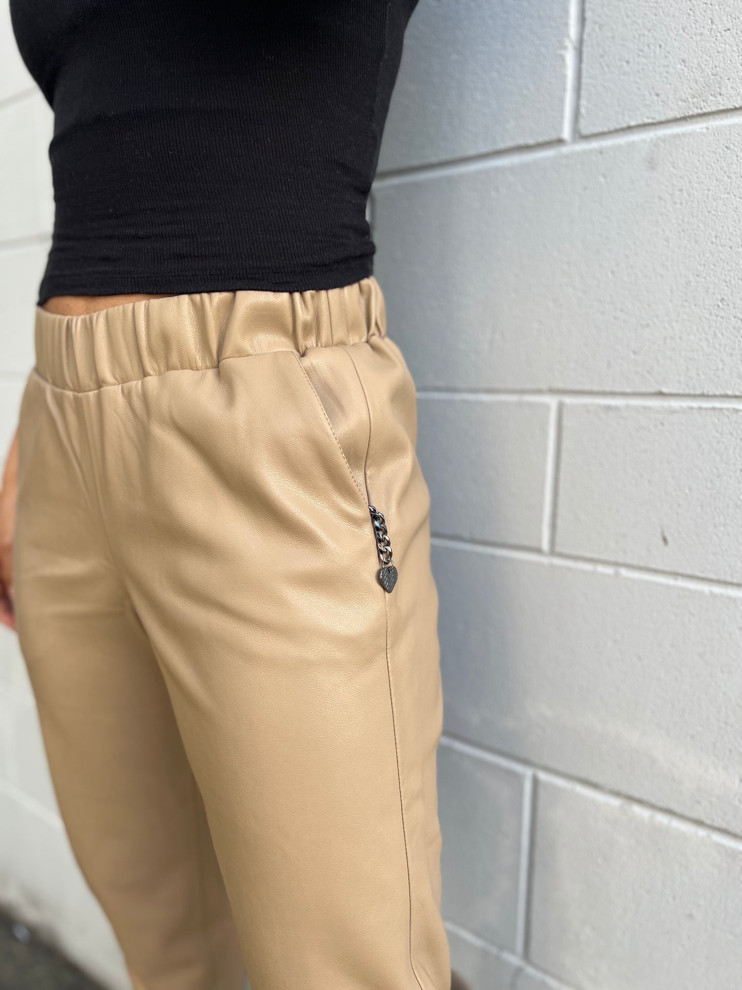 Charm Track Pants - Tan