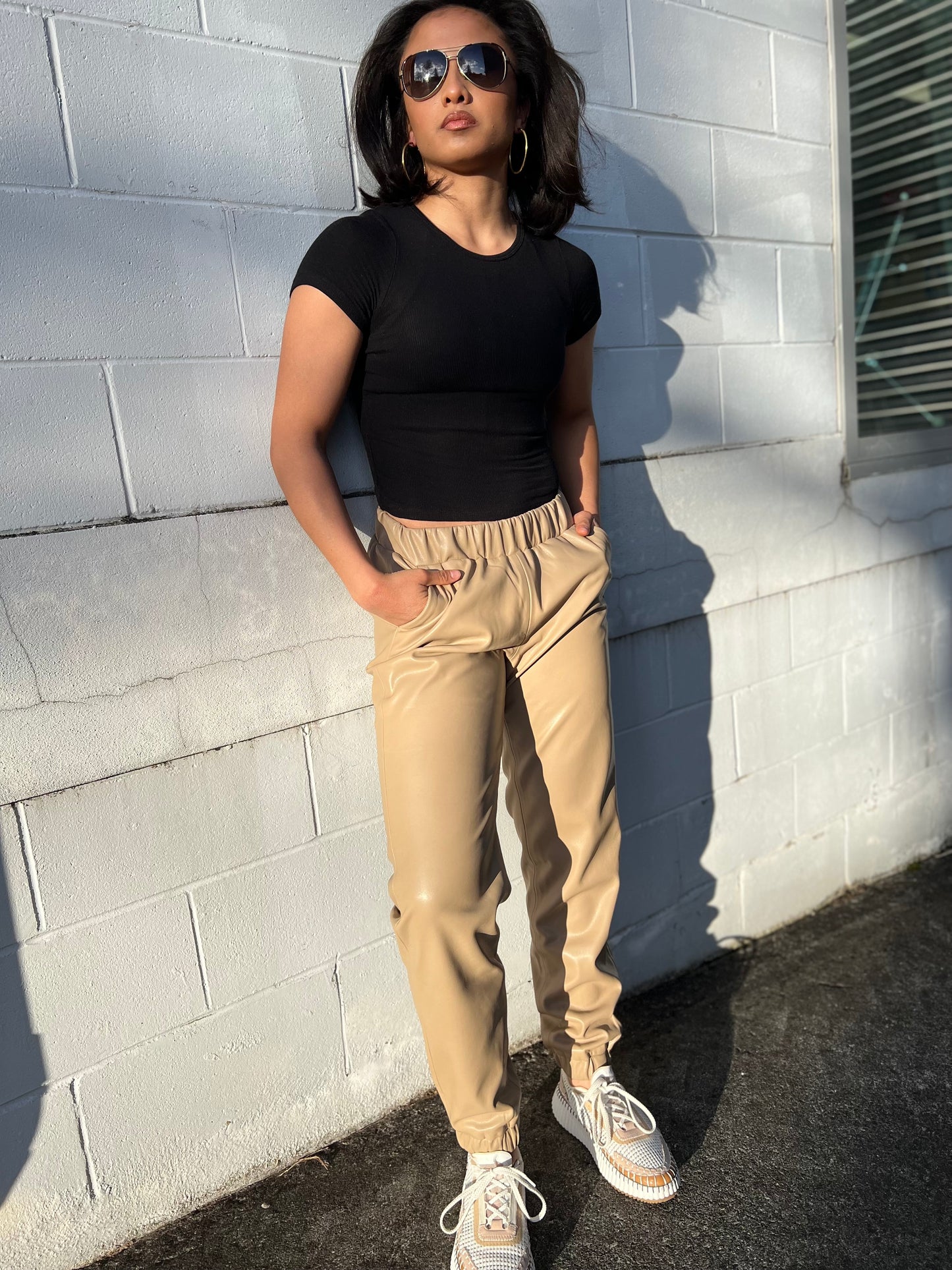 Charm Track Pants - Tan